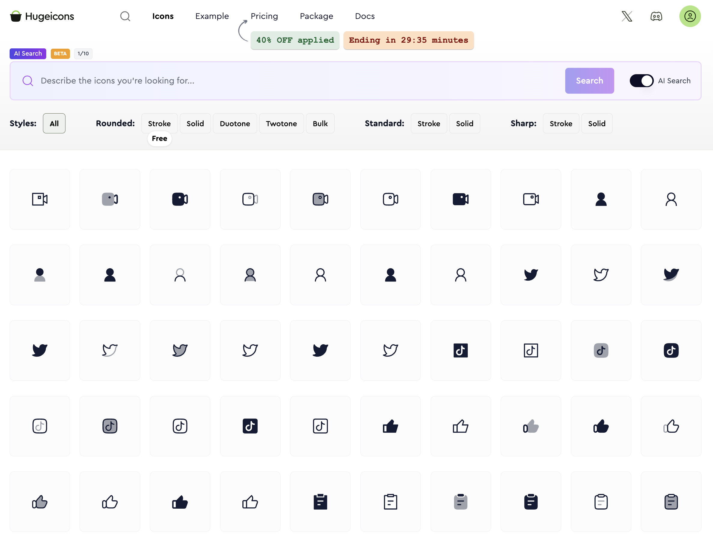Hugeicons library for Vue